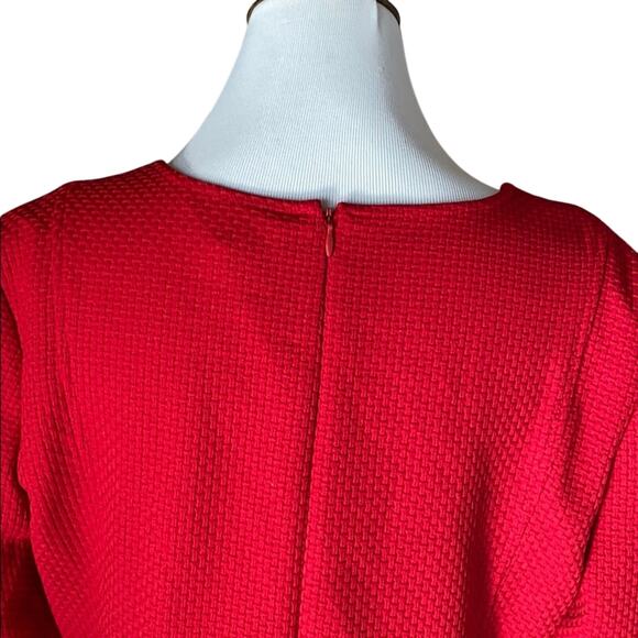 Ralph Lauren Red Waffle Cocktail Dress, Long Sleeve, NWT! - Picture 6 of 6